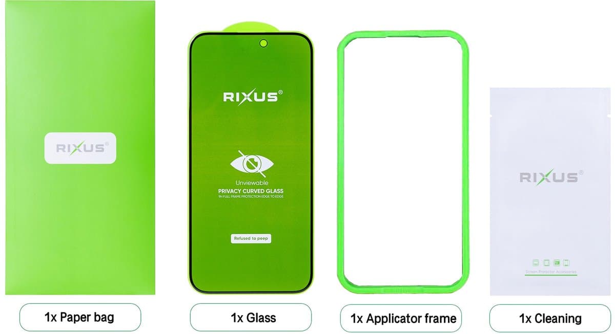 Rixus Película de vidro Anti-Espião – iPhone 16 Pro Max
