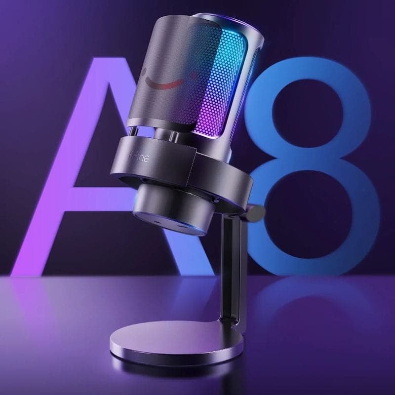 Fifine AmpliGame A8 RGB Microfone USB Tipo C