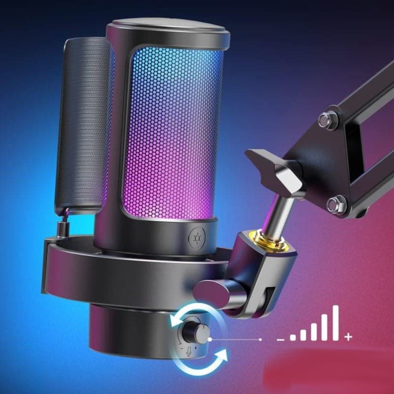 Fifine AmpliGame A8 RGB Microfone USB Tipo C
