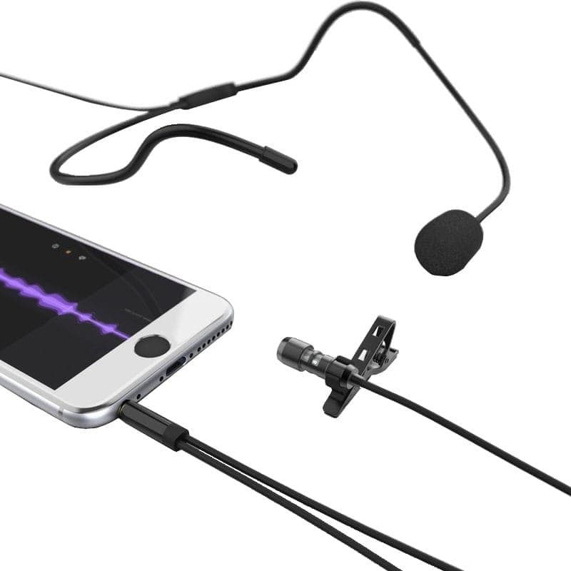 Fifine C1 Microfone de lapela com fone de ouvido
