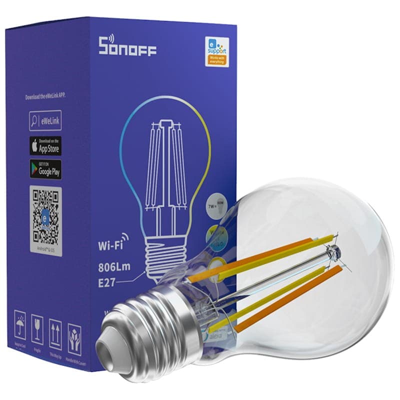Sonoff B02-F-A60 WiFi 7W E27 Lâmpada inteligente