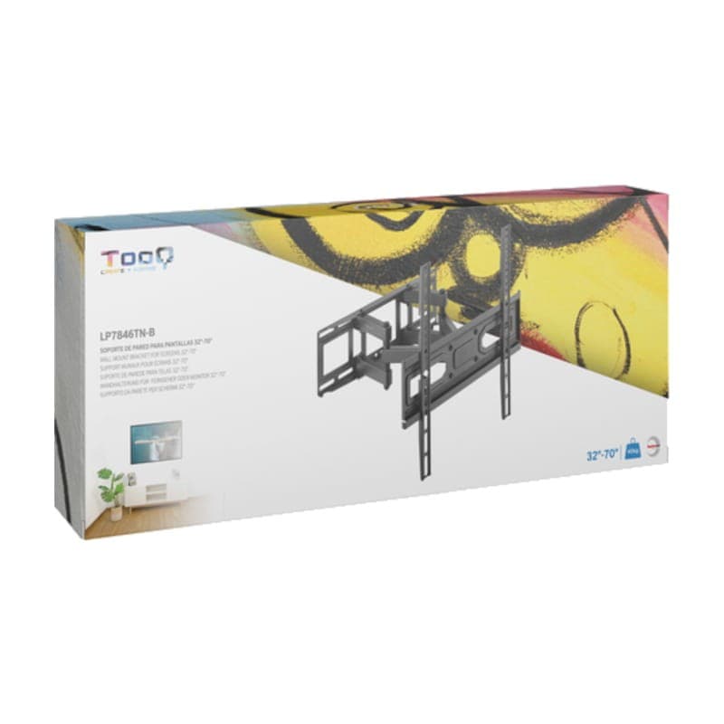 TooQ LP7846TN-B giratório e inclinável 32”-70” VESA 400×400 mm – Suporte de parede para TV
