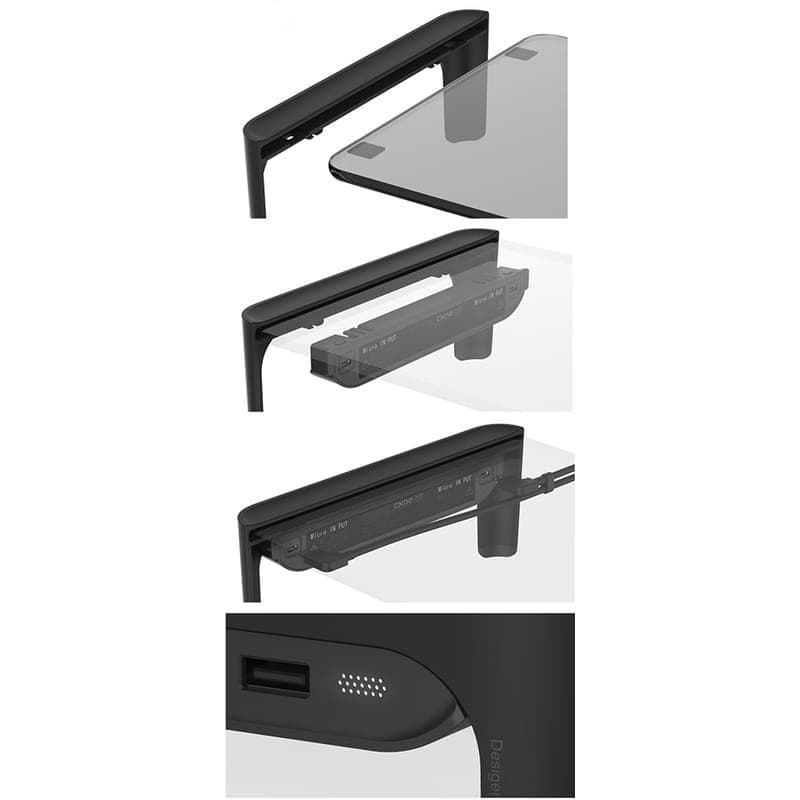 Suporte Elevador para Monitor Hub x4 USB 3.0