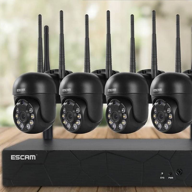 Kit de vigilância por vídeo IP Escam WNK614 Wifi 3MP 4 Câmaras