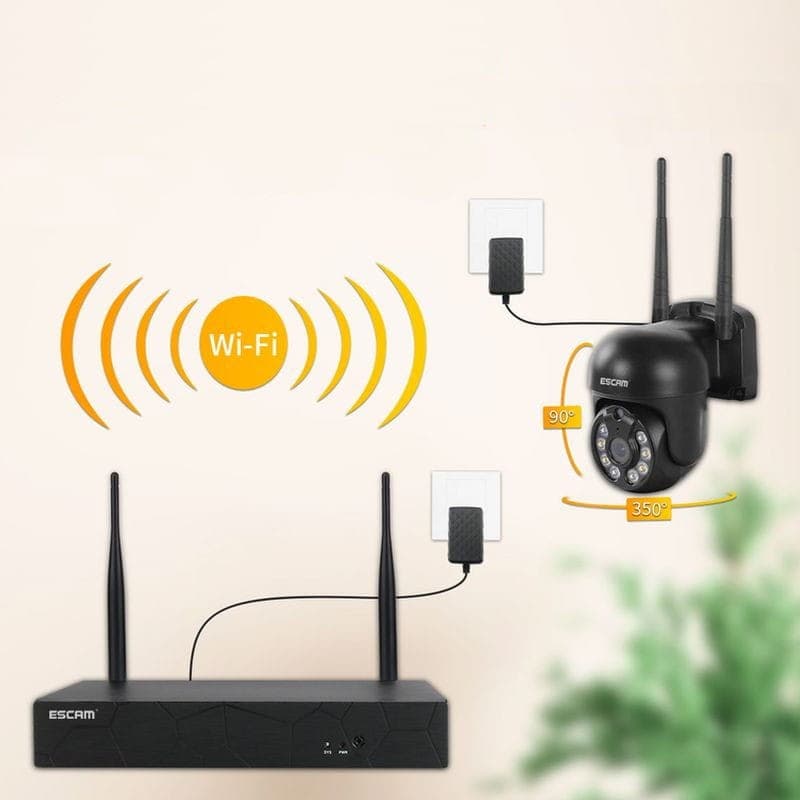 Kit de vigilância por vídeo IP Escam WNK614 Wifi 3MP 4 Câmaras