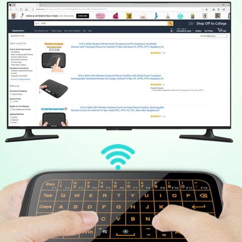Mini teclado sem fio H18 Plus Toque Retroiluminação