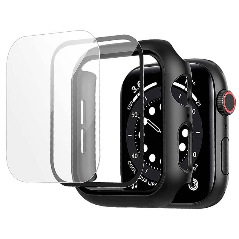 Capa PC + Vidro Temperado Apple Watch 44mm – Compatível com Apple Watch 4/5/6/SE