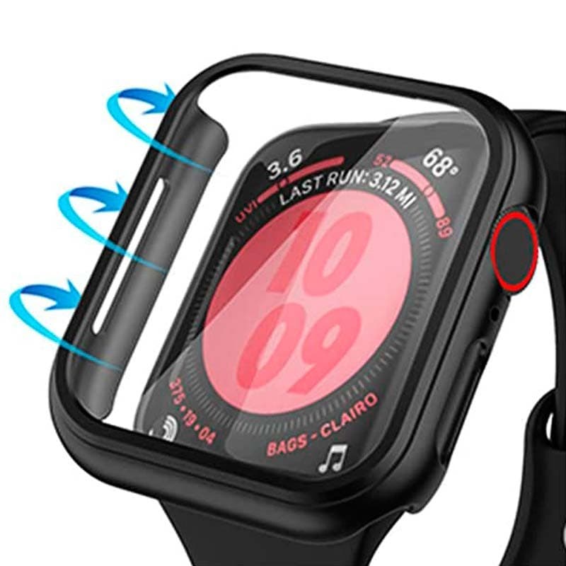 Capa PC + Vidro Temperado Apple Watch 44mm – Compatível com Apple Watch 4/5/6/SE
