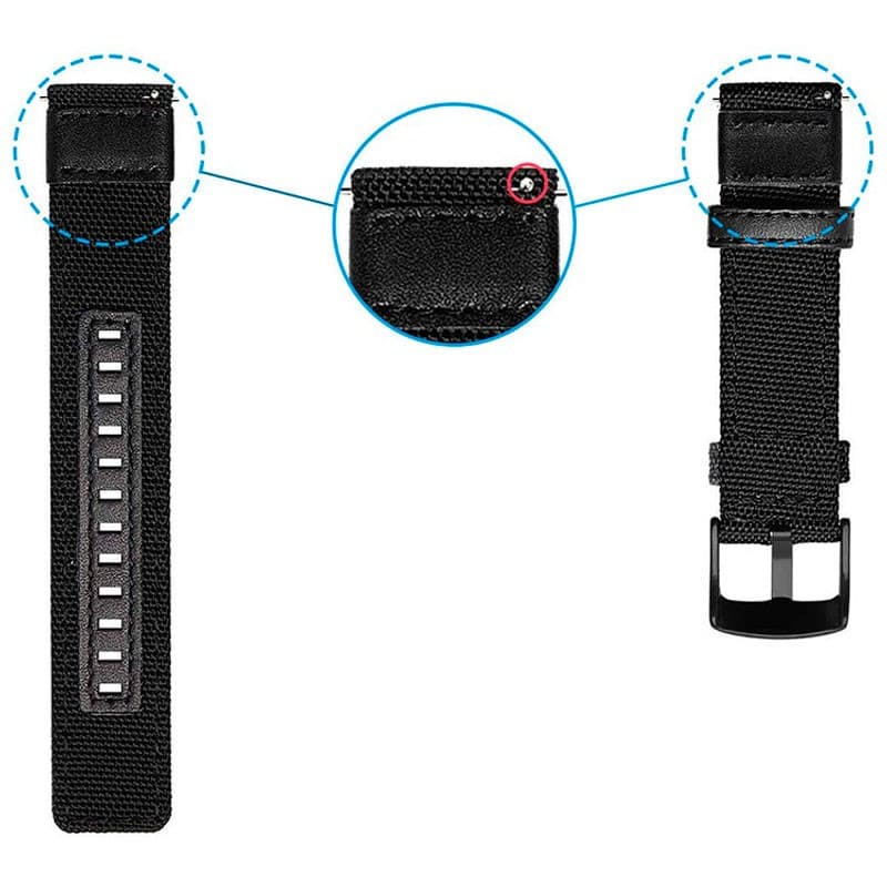 Pulseira Universal Nylon Ajustável 20mm para Smartwatch Xiaomi/Amazfit/Samsung/Huawei/Realme/Ticwatch
