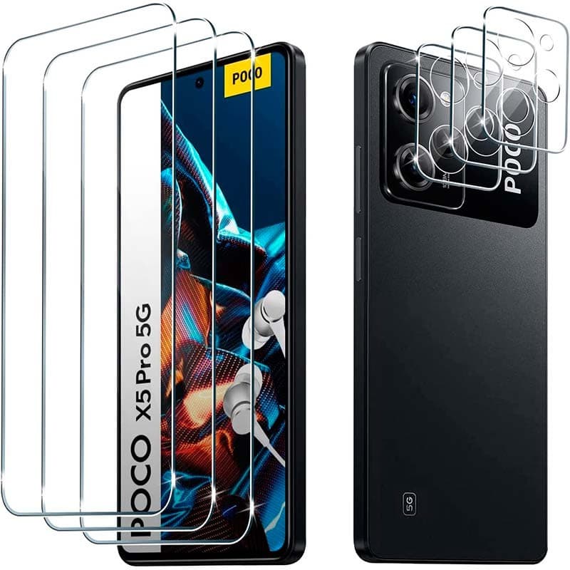 Pack de Acessórios Xiaomi Poco X5 Pro com 3 Película de Ecrã + 3 Película de vidro para Câmara