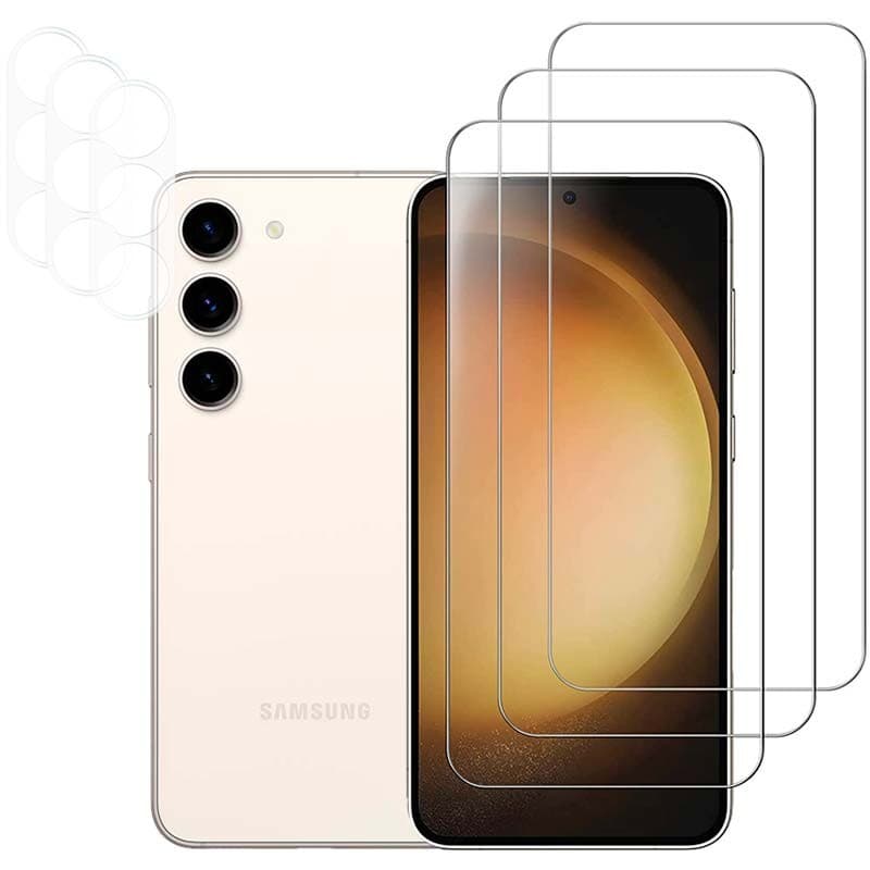 Pack de Acessórios Samsung Galaxy S23 com 3 Película de Ecrã + 3 Película de vidro para Câmara
