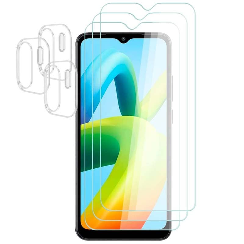 Pack de Acessórios Xiaomi Redmi A1 / A1+ / A2 / A2+ com 3 Película de Ecrã + 3 Película de vidro para câmara