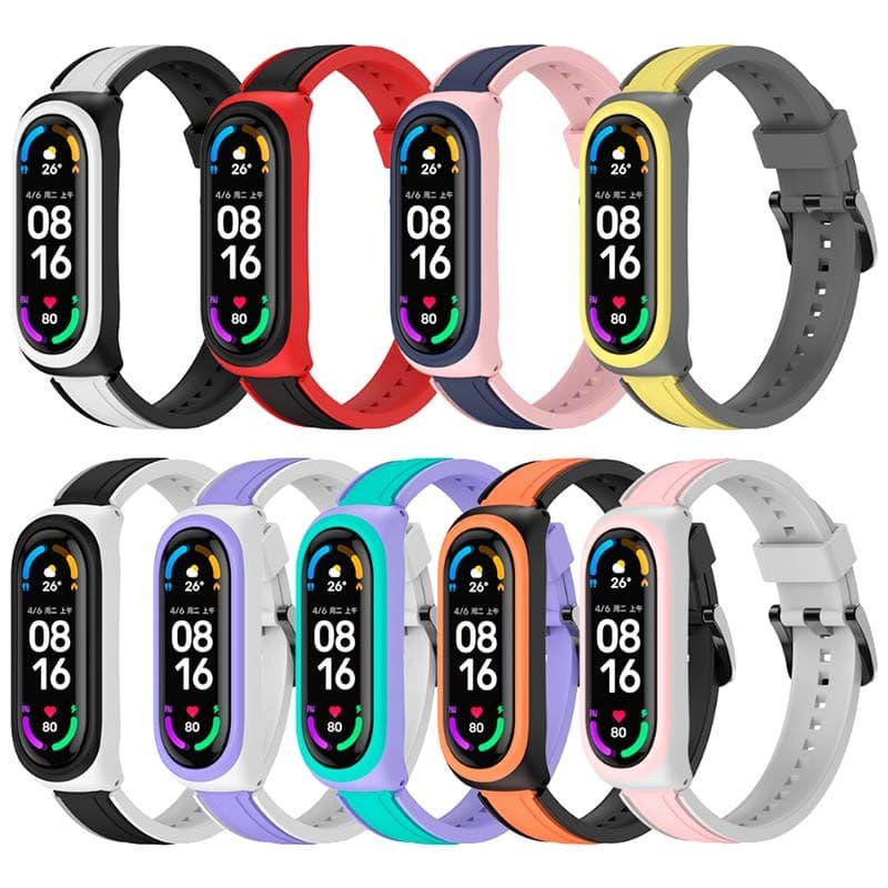 Pulseira Xiaomi Mi Smart Band 6 / Mi Band 5 / Amazfit Band 5 Dual Color+Vermelho