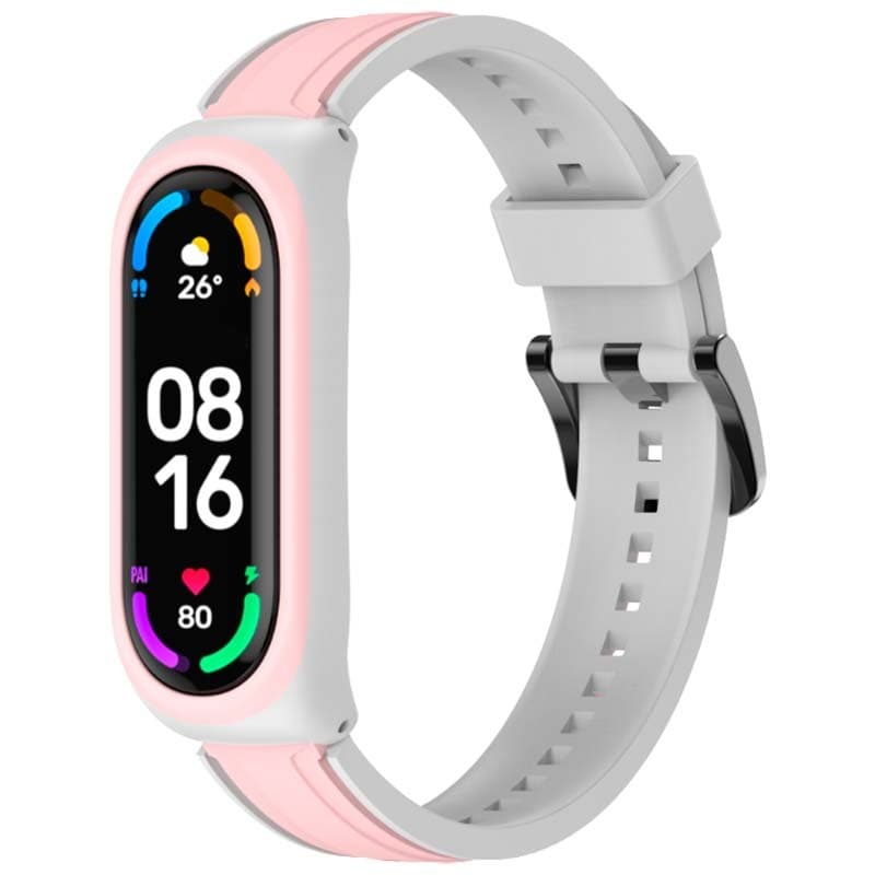 Pulseira Xiaomi Mi Smart Band 6 / Mi Band 5 / Amazfit Band 5 Dual Color +Rosa