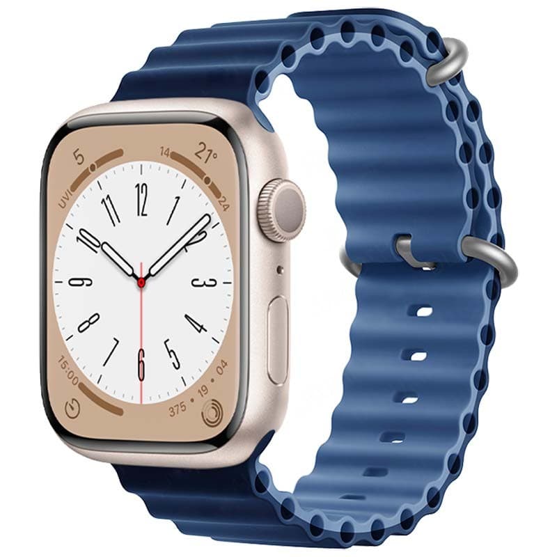 Pulseira Apple Watch 42/44/45/49mm Wave Marinho+Azul
