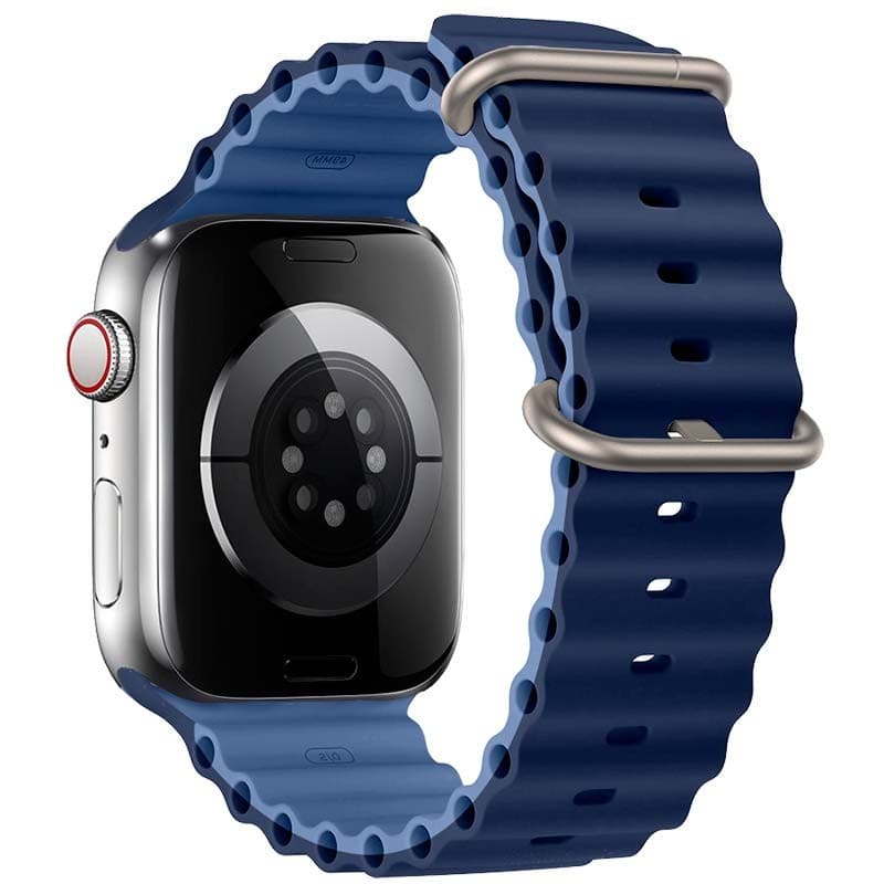Pulseira Apple Watch 42/44/45/49mm Wave Marinho+Azul
