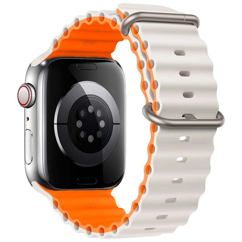 Pulseira Apple Watch 42/44/45/49mm Wave Estrela+Laranja