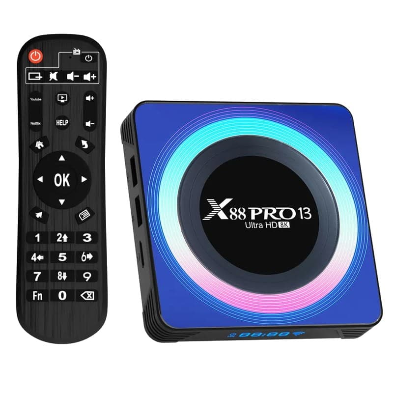 X88 PRO 13 4GB/32GB Caixa Acrà­lica Android 13 – Android TV