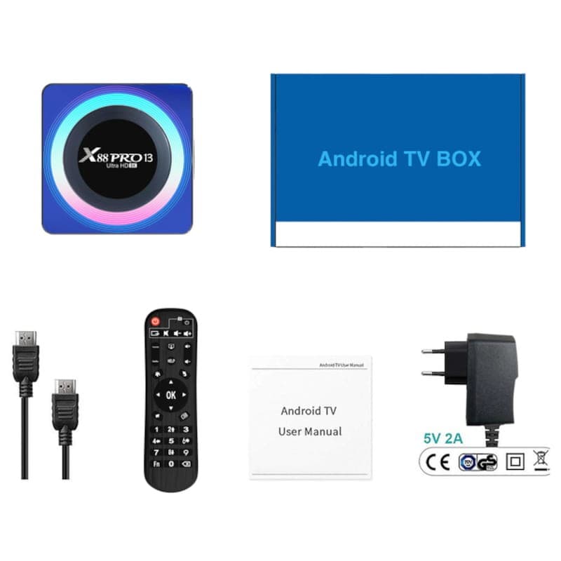 X88 PRO 13 4GB/32GB Caixa Acrà­lica Android 13 – Android TV