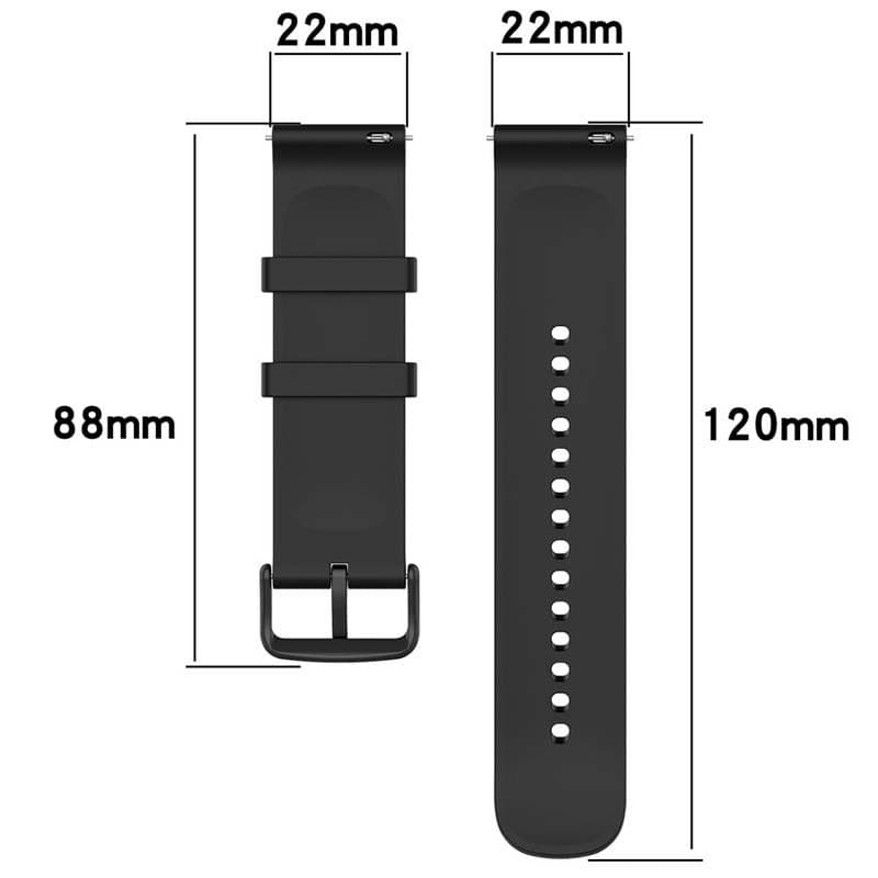 Pulseira de Silicone Universal 22mm para Smartwatch Xiaomi/Amazfit/Samsung/Huawei/Realme/Ticwatch