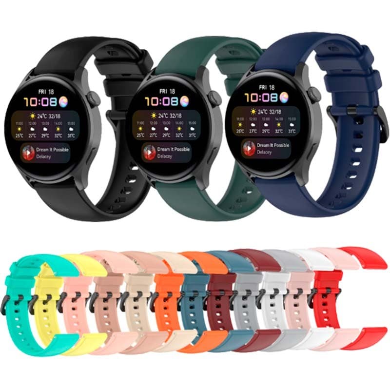 Pulseira de Silicone Universal 22mm para Smartwatch Xiaomi/Amazfit/Samsung/Huawei/Realme/Ticwatch