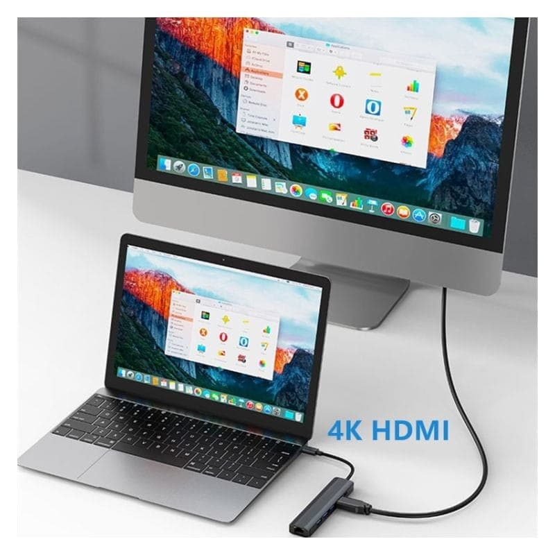 Hub 2210 6 em 1 USB Tipo C para USB 3.2/HDMI/USB Tipo C