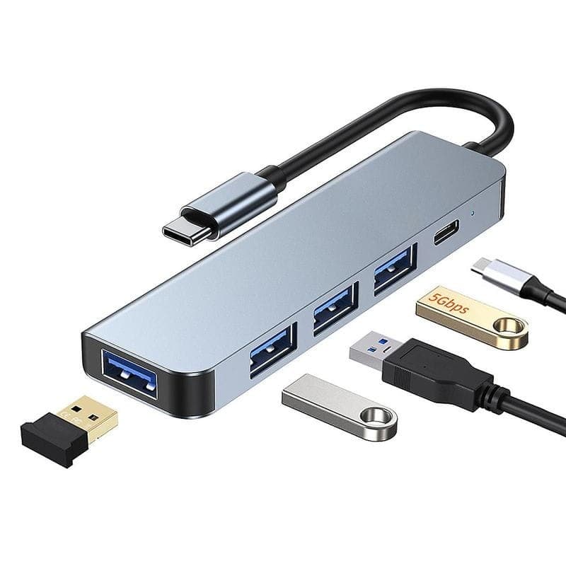 Hub USB 2301T 5 em 1 USB Tipo C+USB 3.0