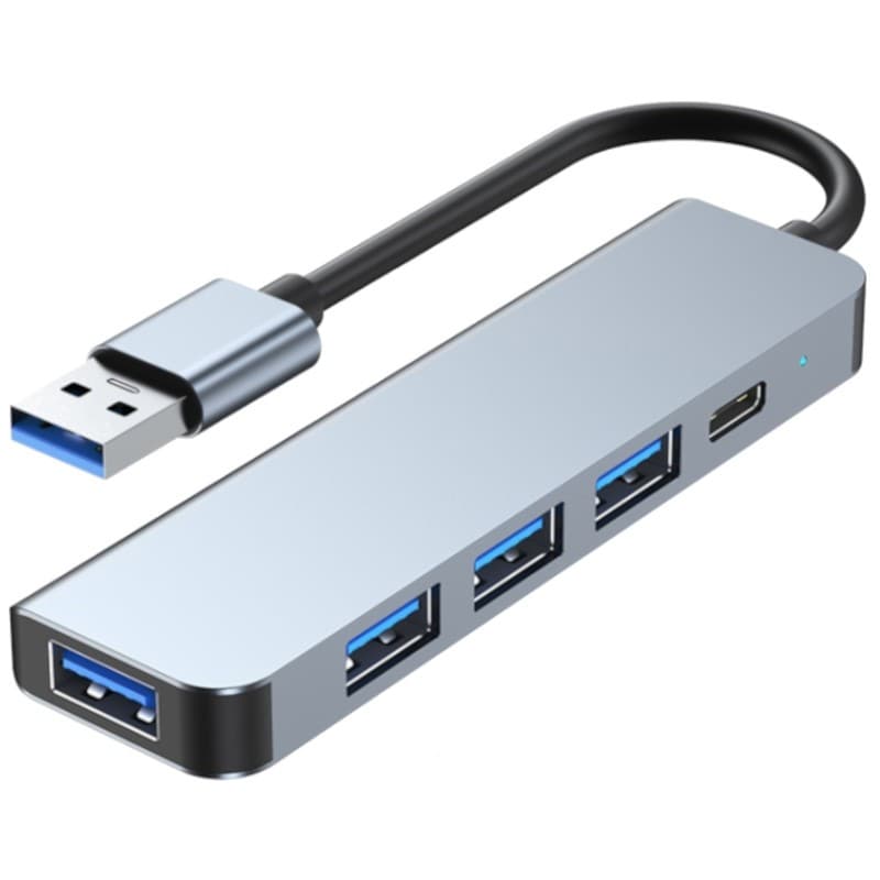 Hub USB BYL-2301U 5 em 1 USB Tipo C+USB 3.0