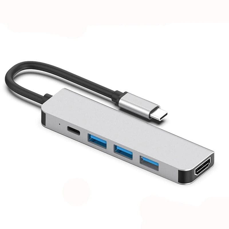 Hub USB BYL 2008 5 em 1 USB Tipo-C/HDMI+USB 3.0+USB 2.0+USB Tipo C