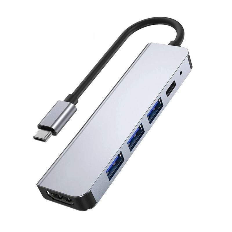 Hub USB BYL 2008 5 em 1 USB Tipo-C/HDMI+USB 3.0+USB 2.0+USB Tipo C