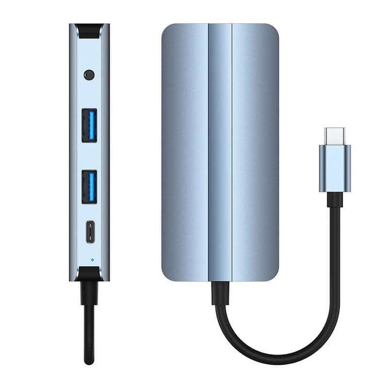 Hub USB BYL-2105 8 em 1 USB-C /USB 3.0+2.0+USB Tipo C+VGA+HDMI+microSD+TF
