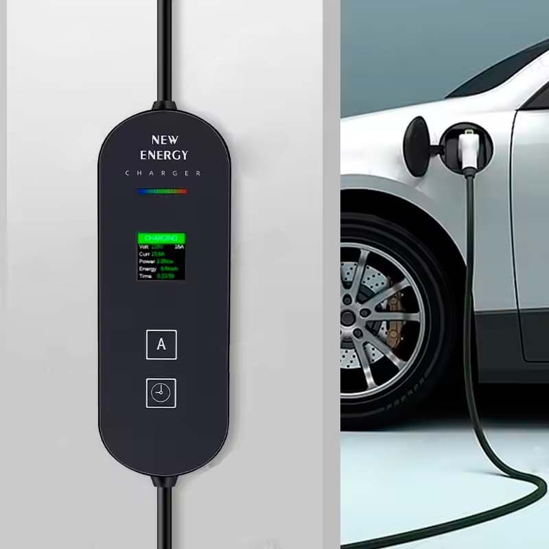 Carregador de Carro Elétrico EV 16A/3.5KW/5M com Cabeçote de Tomada