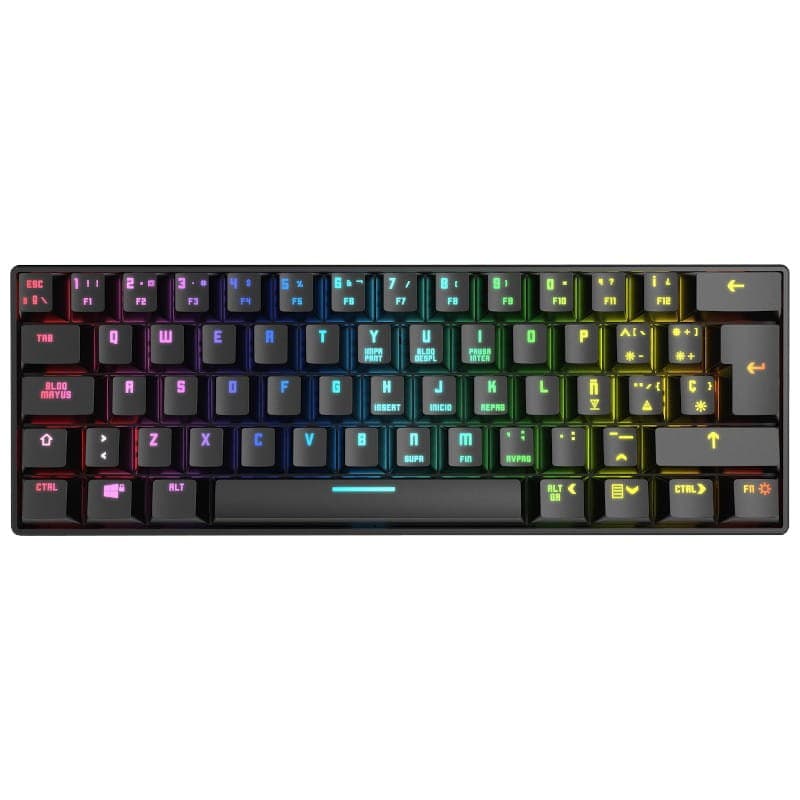 Mini teclado Mecânico sem fio Krom Kluster RGB USB Bluetooth Switch Outemu Red