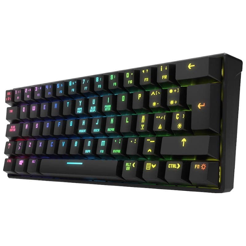 Mini teclado Mecânico sem fio Krom Kluster RGB USB Bluetooth Switch Outemu Red