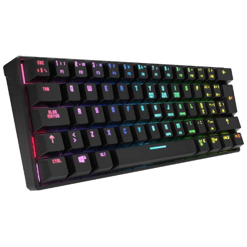 Mini teclado Mecânico sem fio Krom Kluster RGB USB Bluetooth Switch Outemu Red