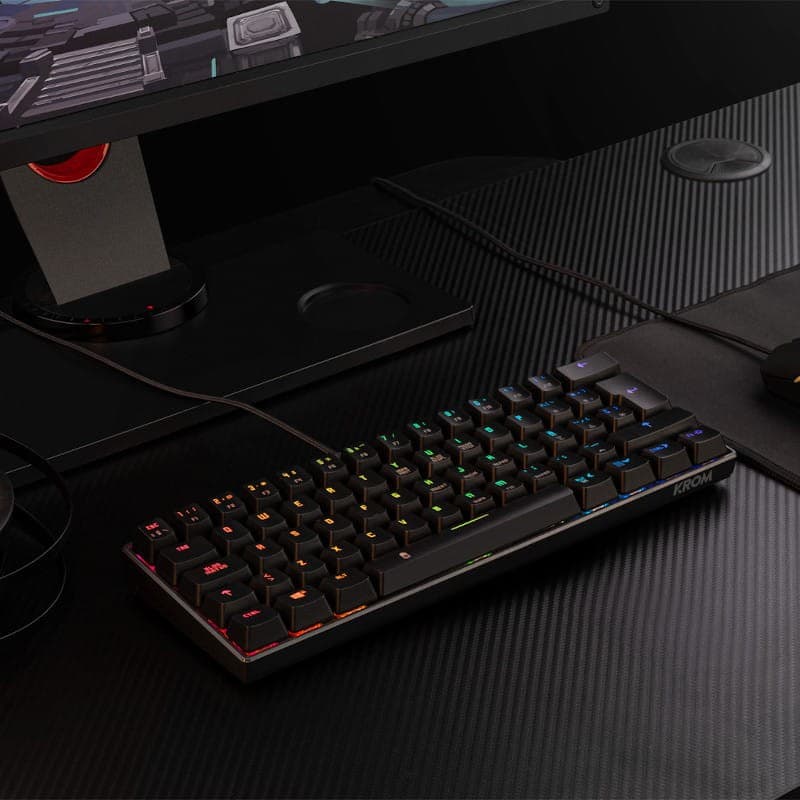 Mini teclado Mecânico sem fio Krom Kluster RGB USB Bluetooth Switch Outemu Red
