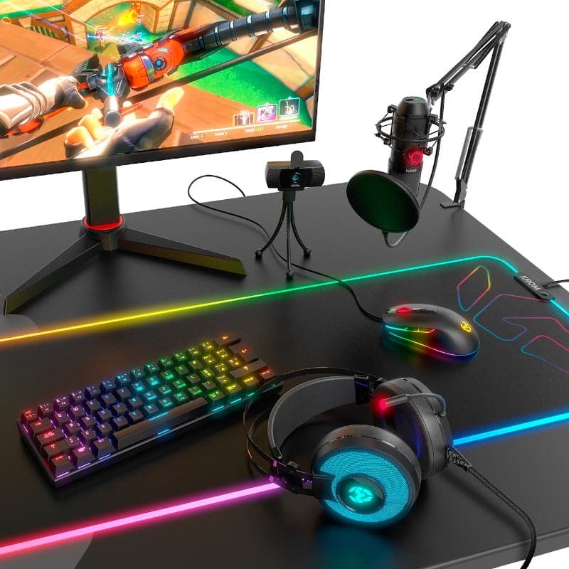 Mini teclado Mecânico sem fio Krom Kluster RGB USB Bluetooth Switch Outemu Red