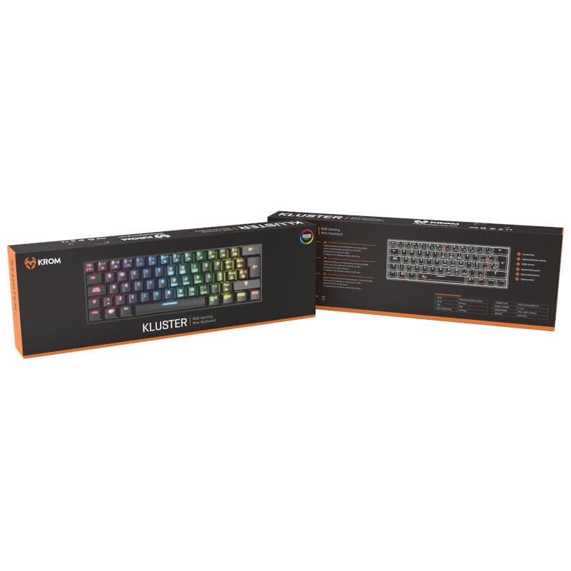 Mini teclado Mecânico sem fio Krom Kluster RGB USB Bluetooth Switch Outemu Red