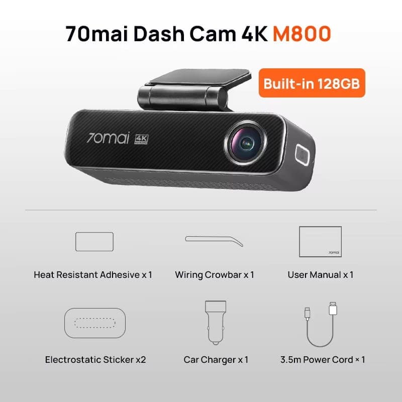 70mai Dash Cam M800 4K HDR