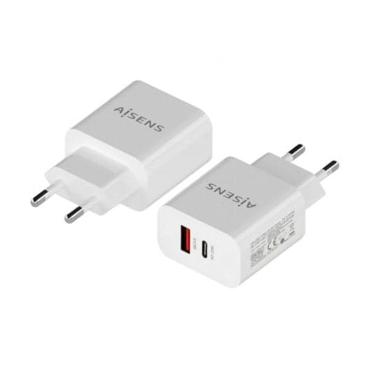 Aisens A110-0681 Carregador de Parede 1x USB-C 1x USB 20W Branco