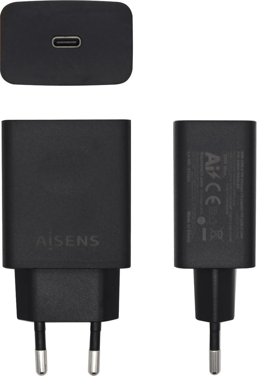 Aisens CARGADOR 20W USB-C PD3.0 RETAIL 1xUSB-C 20W NEGRO