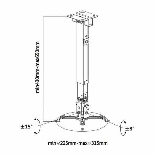 Aisens CWP01TSE-047 Suporte de Tecto/Parede para Projetor Máx. 20Kg