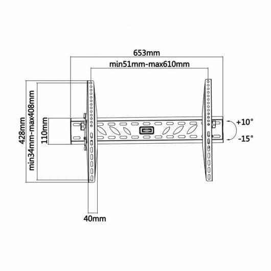 Aisens WT70T-019 Suporte para TV de 37" a 70" VESA 600x400 Máx. 50kg
