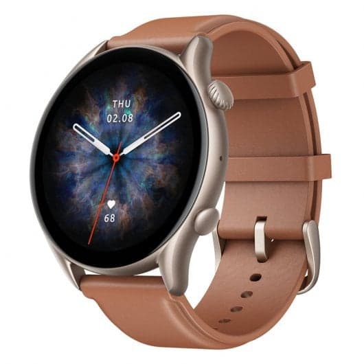 Amazfit GTR 3 Pro Smartwatch Couro Castanho