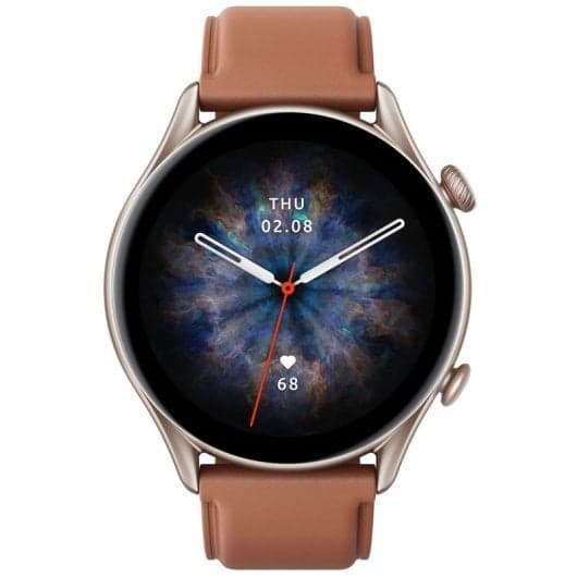 Amazfit GTR 3 Pro Smartwatch Couro Castanho