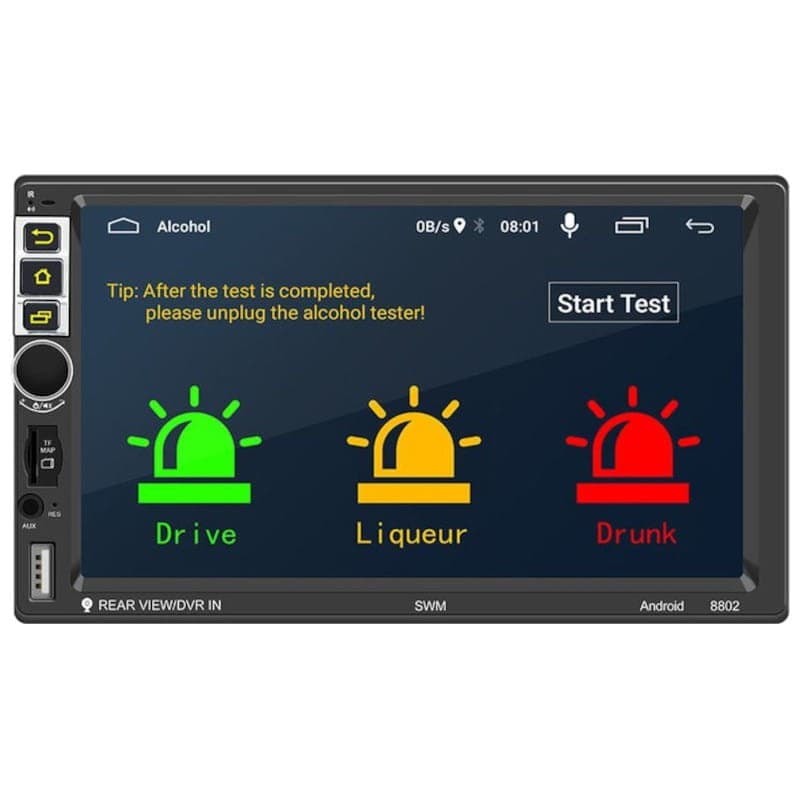 Autorádio 2 DIN SWM S-8802C 2GB/32GB 7" GPS MirrorLink WiFi Preto