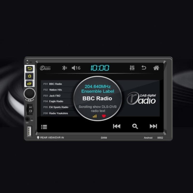 Autorádio 2 DIN SWM S-8802C 2GB/32GB 7" GPS MirrorLink WiFi Preto