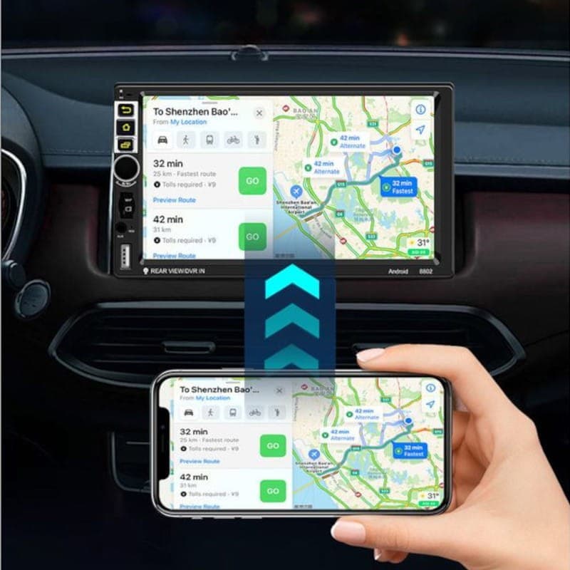 Autorádio 2 DIN SWM S-8802C 2GB/32GB 7" GPS MirrorLink WiFi Preto