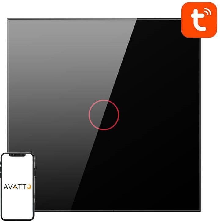 Avatto Smart Light Switch WiFi TS02-EU-B1 1 Way TUYA (black)
