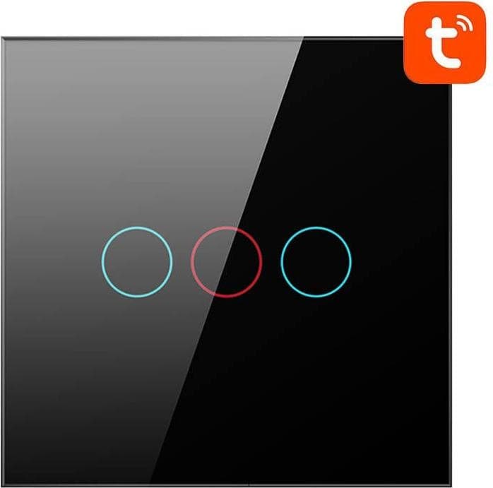 Avatto Smart Light Switch WiFi TS02-EU-B3 3 Way TUYA (black)